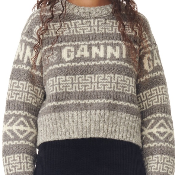 NWT Ganni Cropped Wool Sweater - Picture 2 of 6